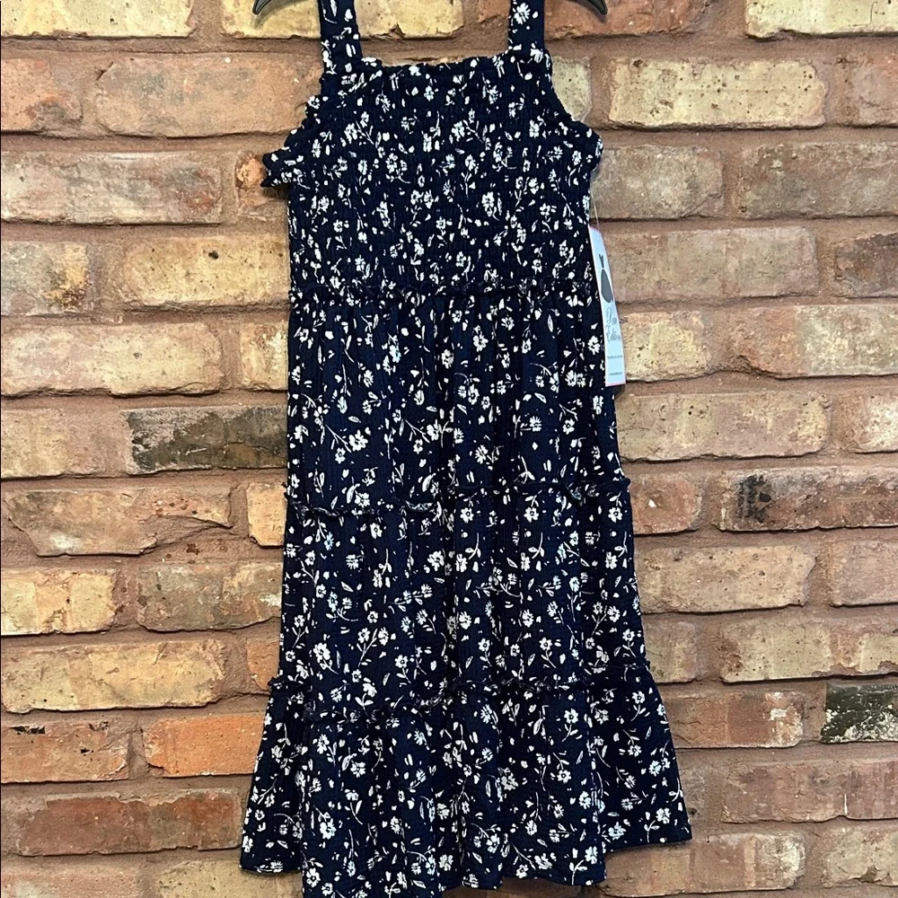 Rare Editions Navy Floral Casual Dress
